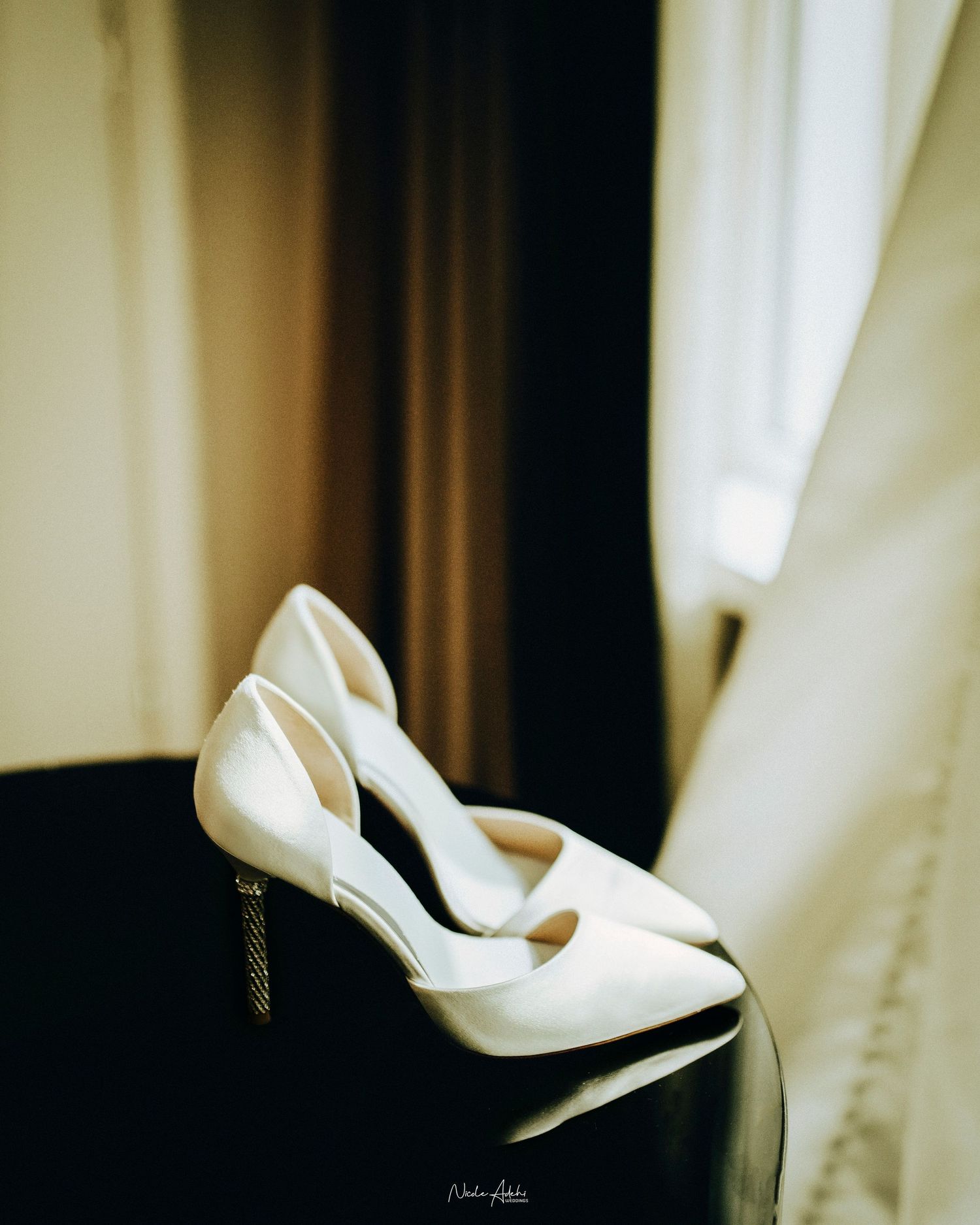 flatlay of wedding shoes Wedding detail and decor photography at luxury Nigerian traditional wedding, VALEO Photography