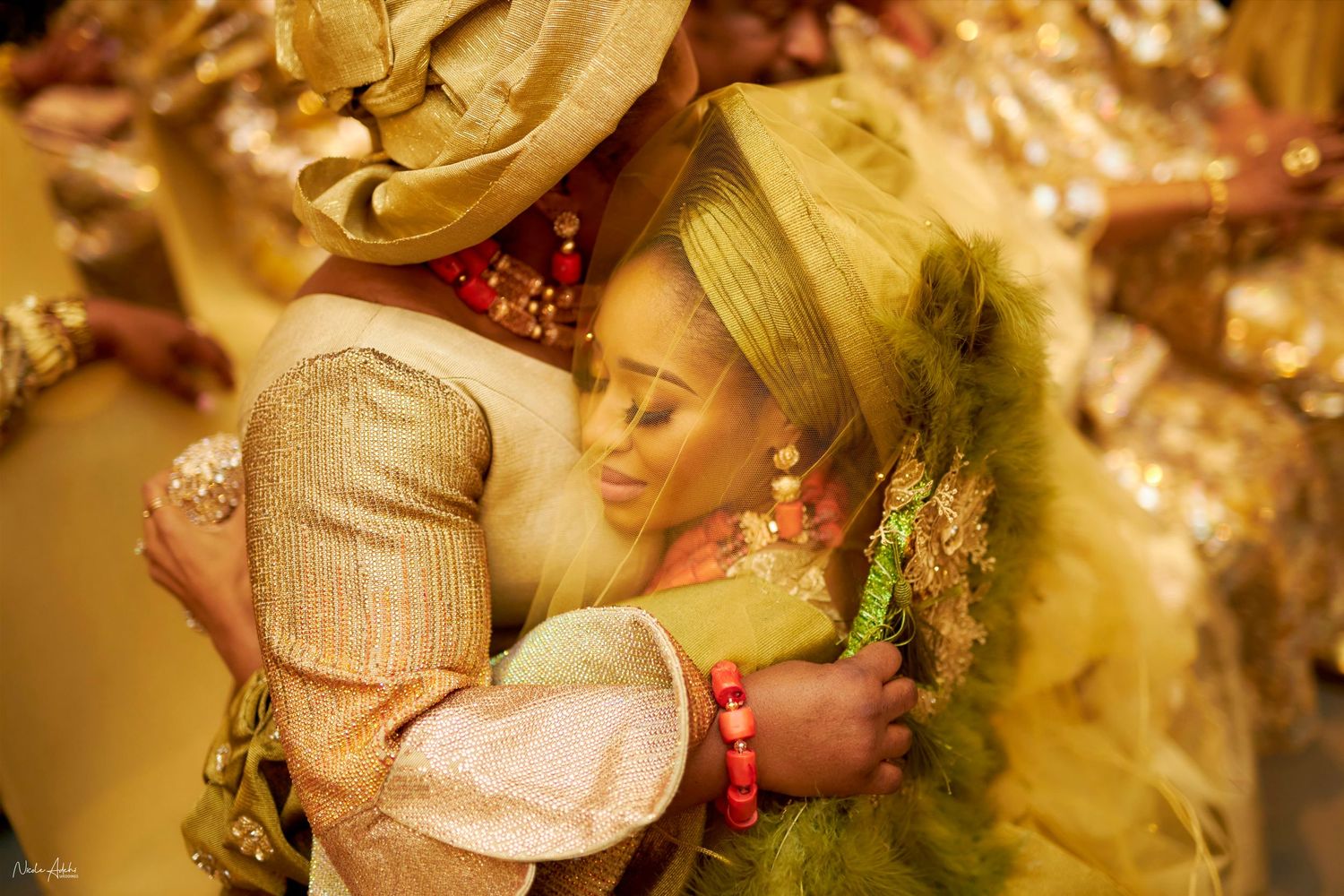 Emotional moment of bride with mother in traditional attire before the ceremony