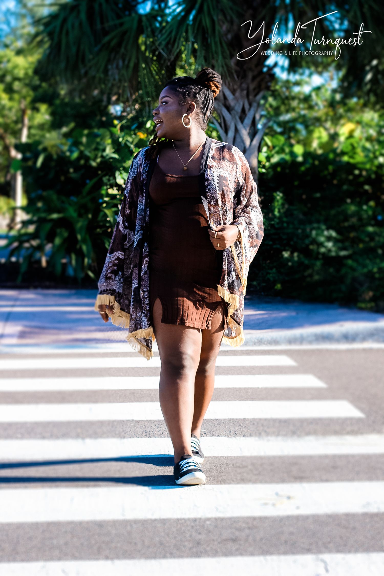 black teen girl on pedestrian crossing street, nassau bahamas photographer, K. Yolanda Turnquest Photography