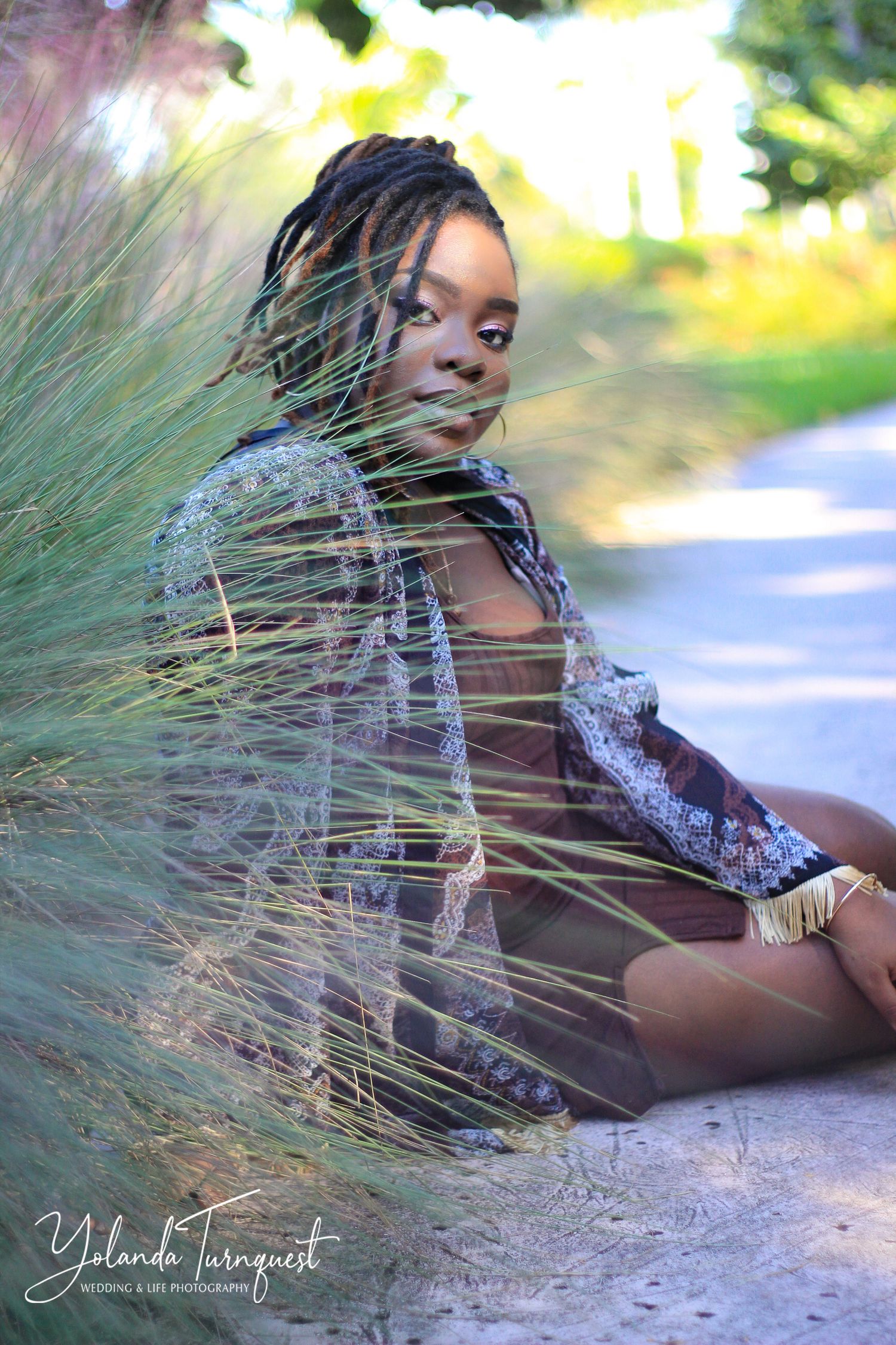 senior photos black girl in grass, nassau bahamas photographer, K. Yolanda Turnquest Photography