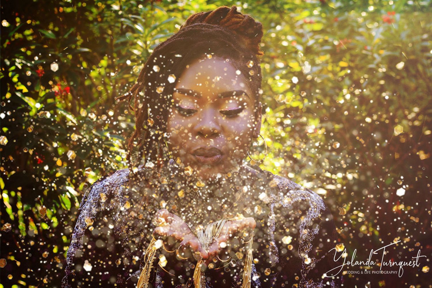 teen girl blowing glitter, nassau bahamas photographer, K. Yolanda Turnquest Photography