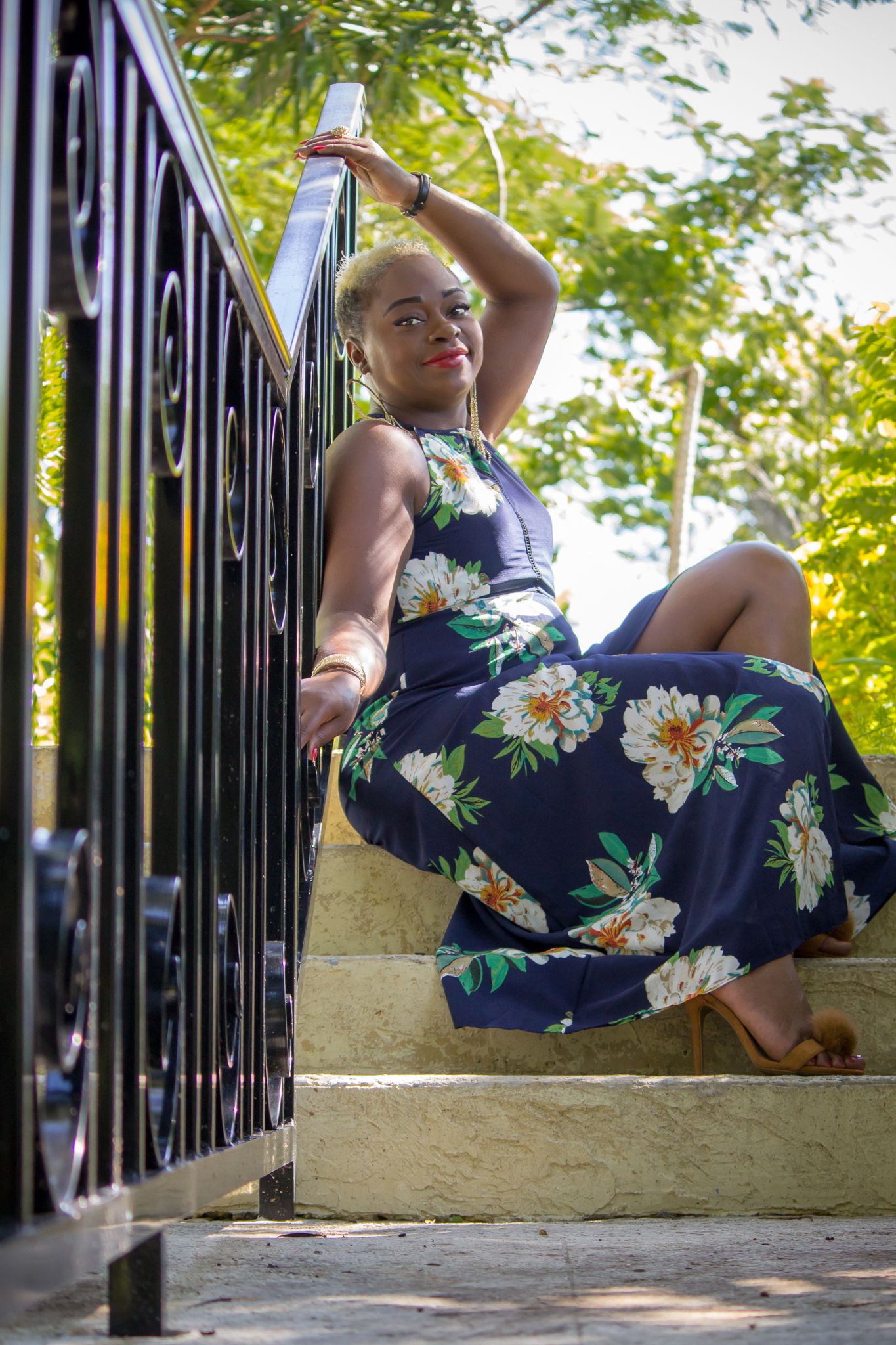 woman sitting on stairs, nassau bahamas photographer, K. Yolanda Turnquest Photography