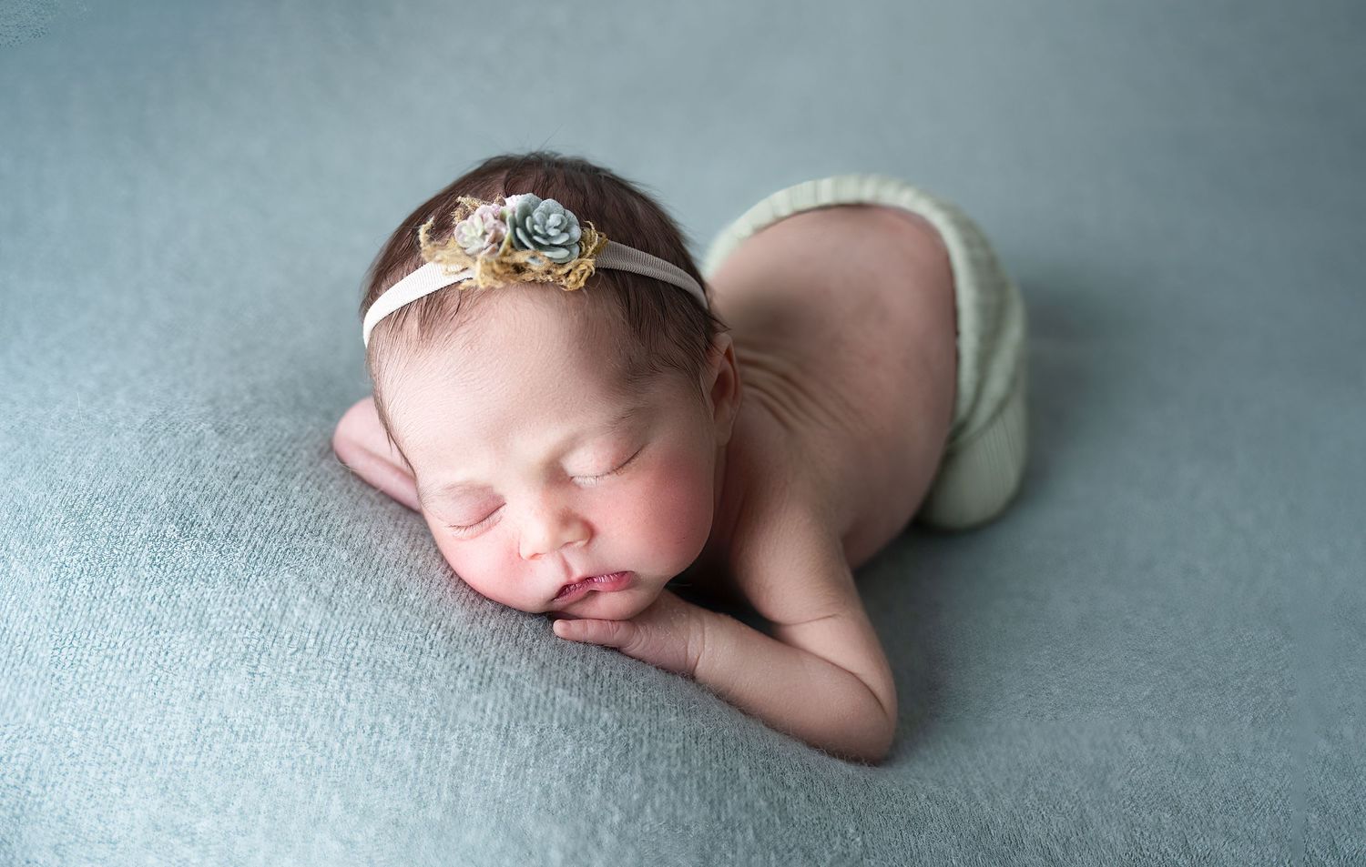 Sage flowers baby - Newborn photography session in Clarksville TN