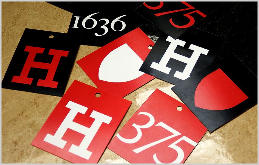 HBS Hangtags for Harvard College's 375th Birthday Parade