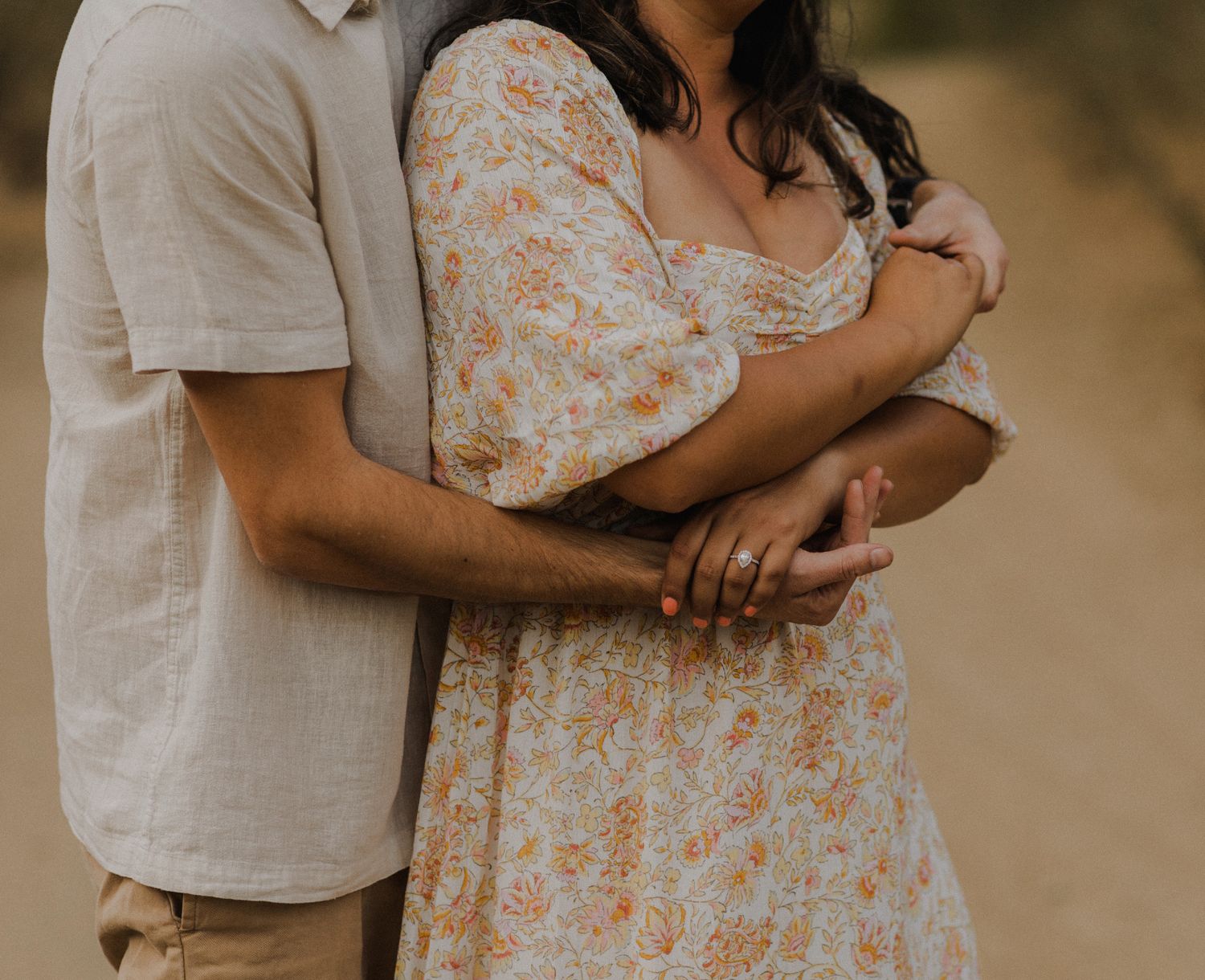 E. Noelle Photography couple engagement in the Los Angeles Malibu hills candid image cuddling casually