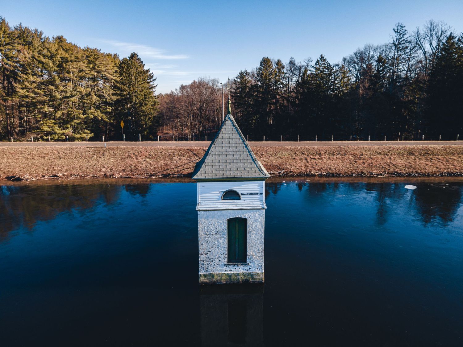Aerial drone photo of Hartford Reservoir 6 in Hartford. Drone services in Hartford, South Windsor and all Connecticut.