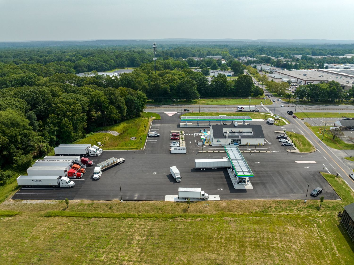 Pride Gas Station located in South Windsor, Connecticut. Commercial Real Estate Photography and Video in Hartford Area.