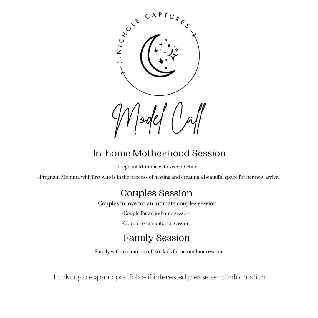 Moon logo with photography session pricing details for motherhood and family sessions.