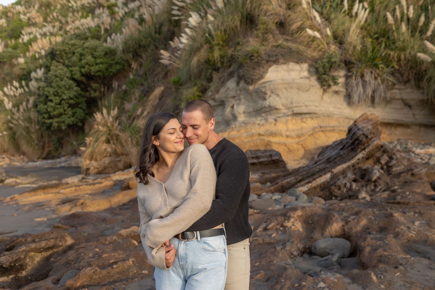 Beach engagement photographer Waikato