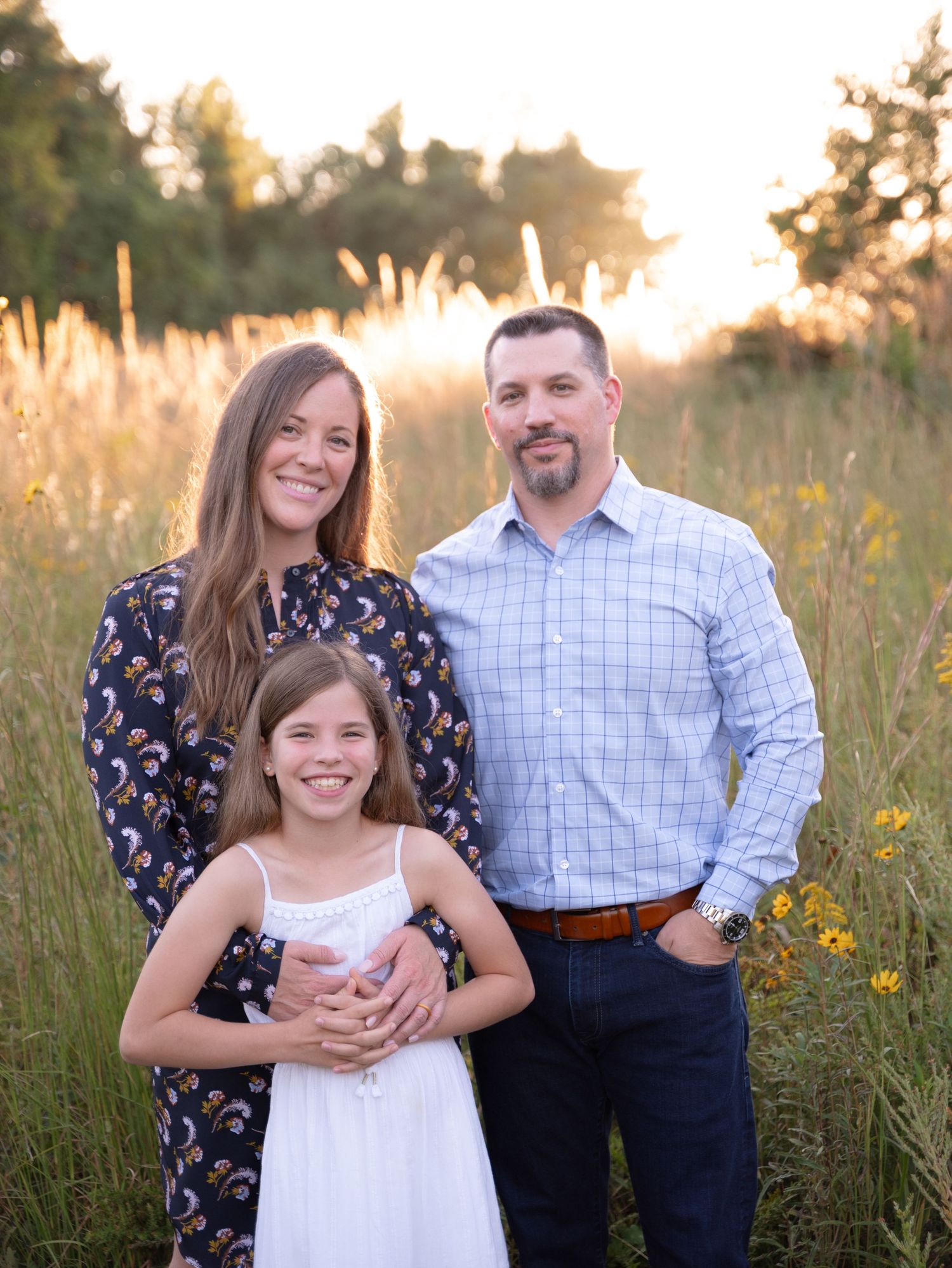 Family photos in field