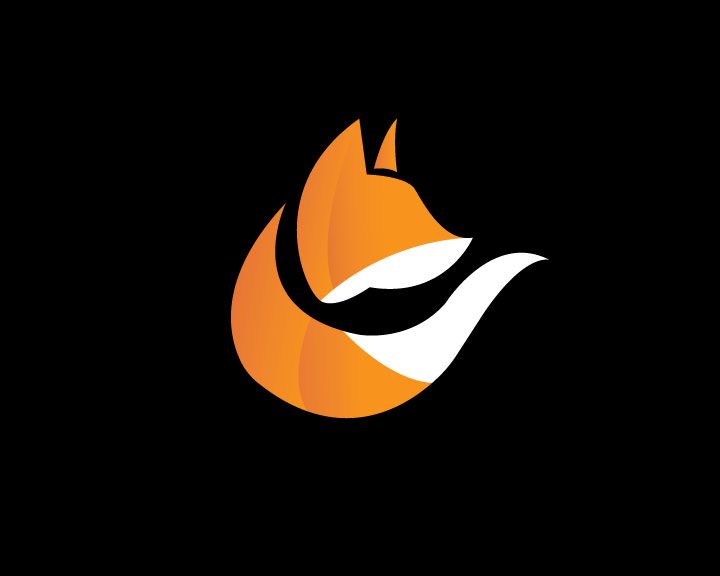 Abstract black and orange curved shapes forming a minimalist design pattern.