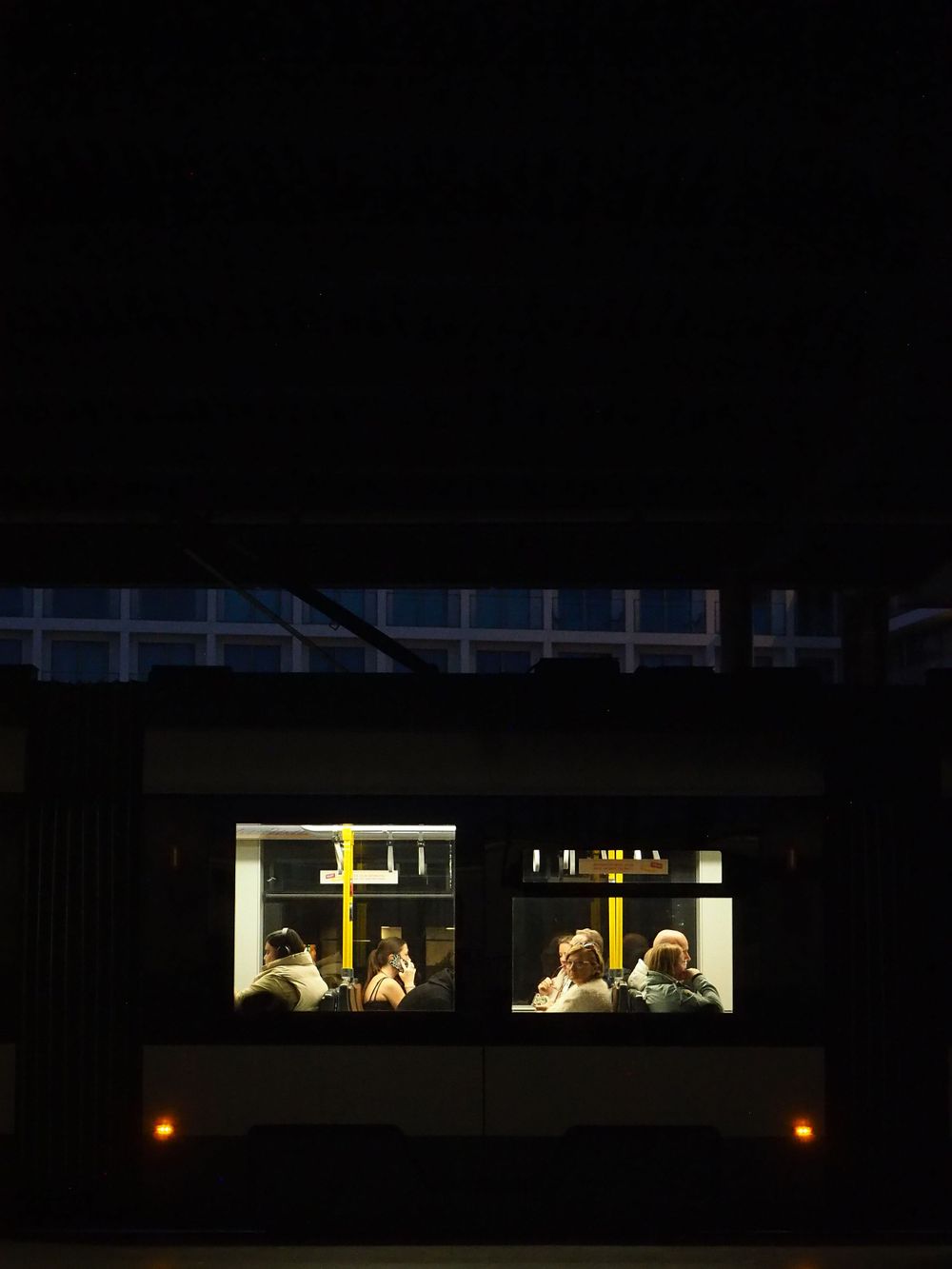 People on the tram in Ostend