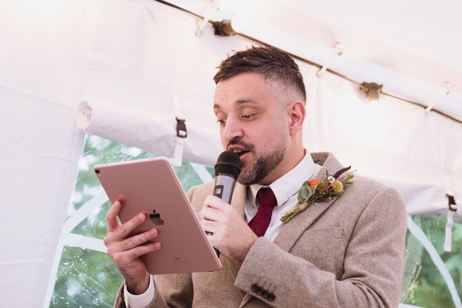 Best man makes a speech