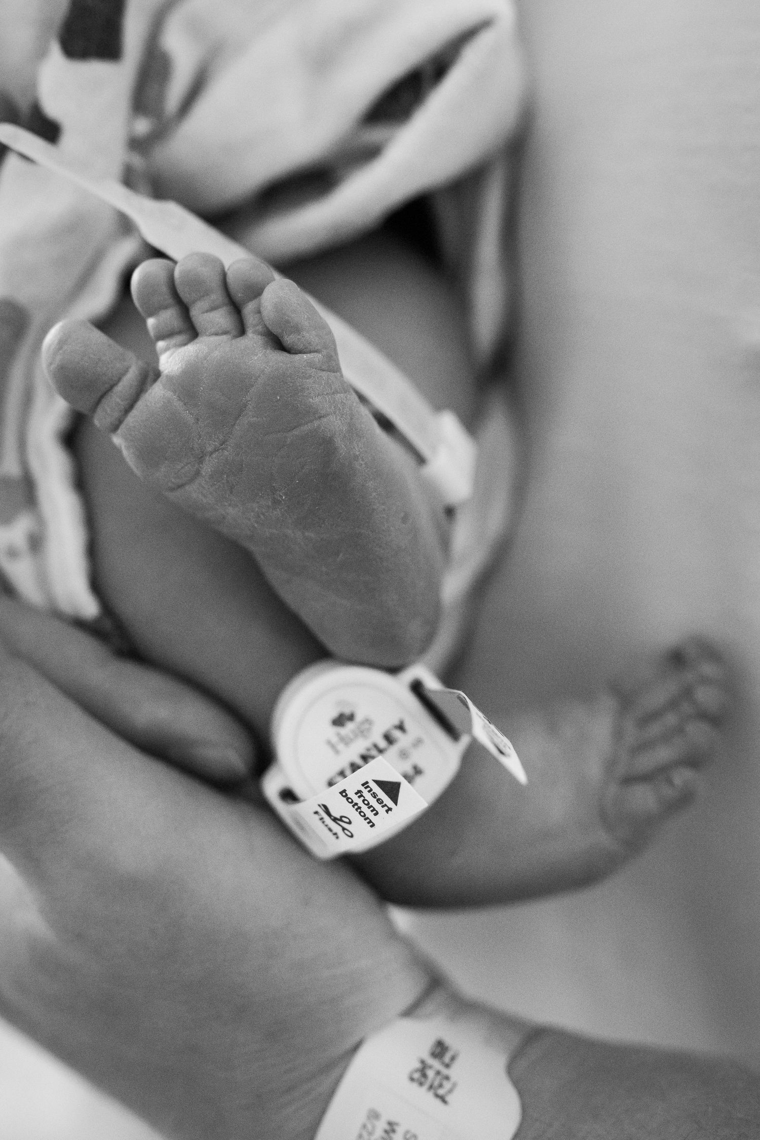 A baby's foot moments after birth in Lafayette, CO