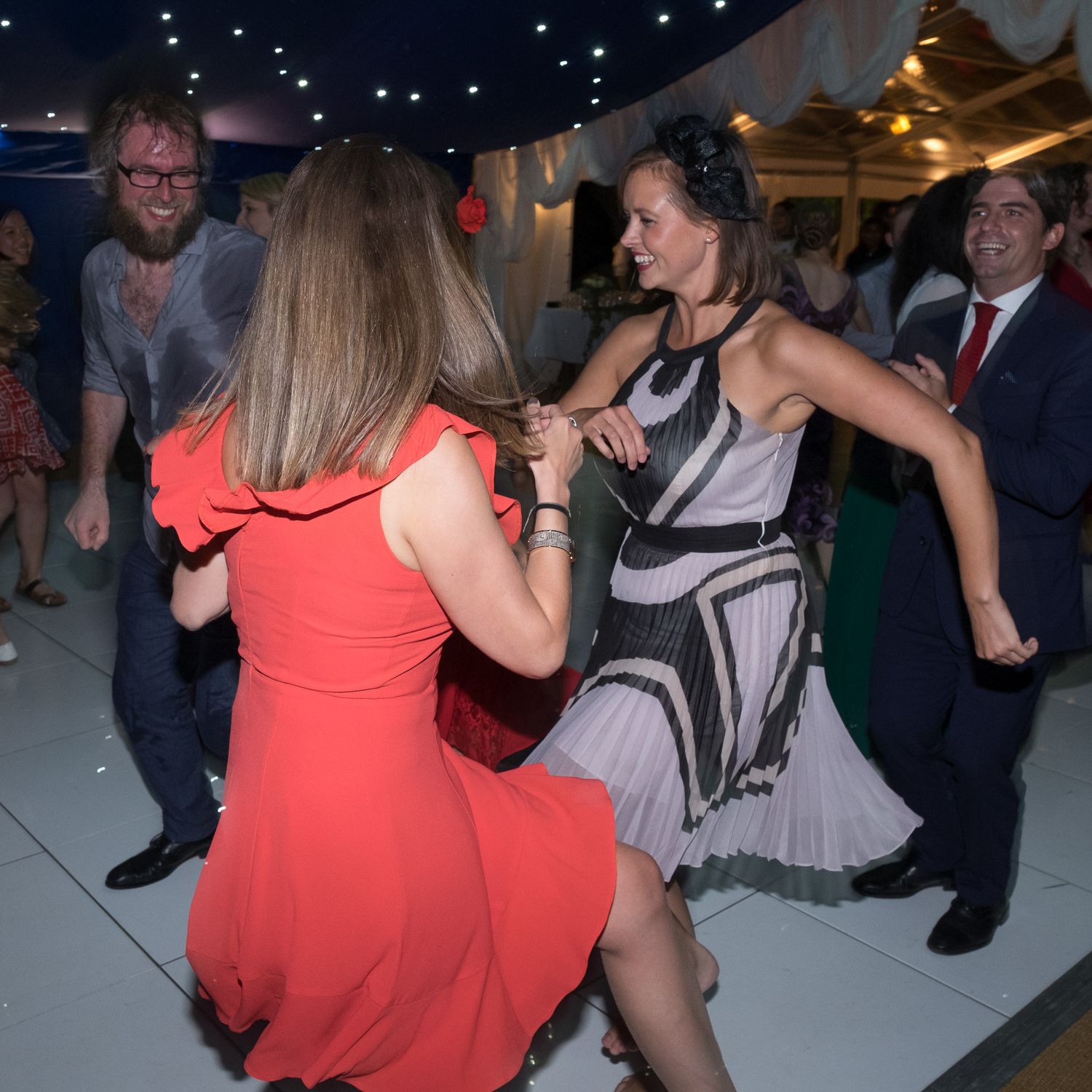 guests dancing at wedding party