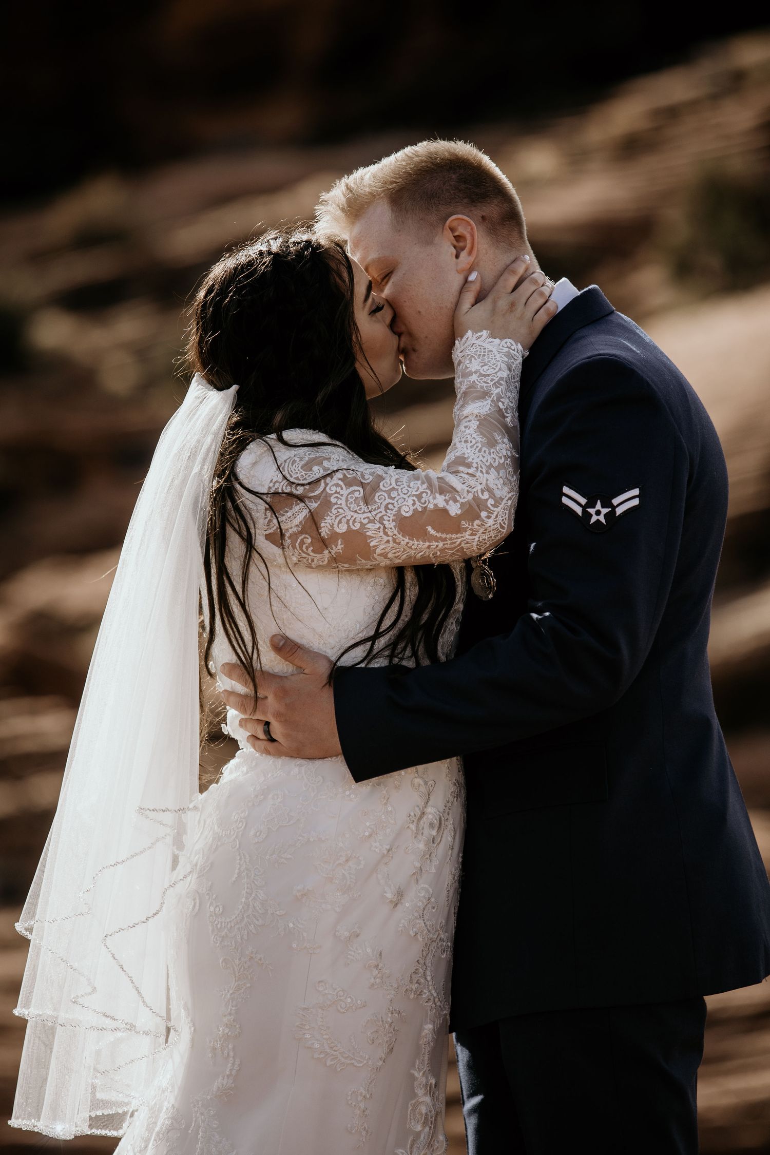 first look elopement bridals