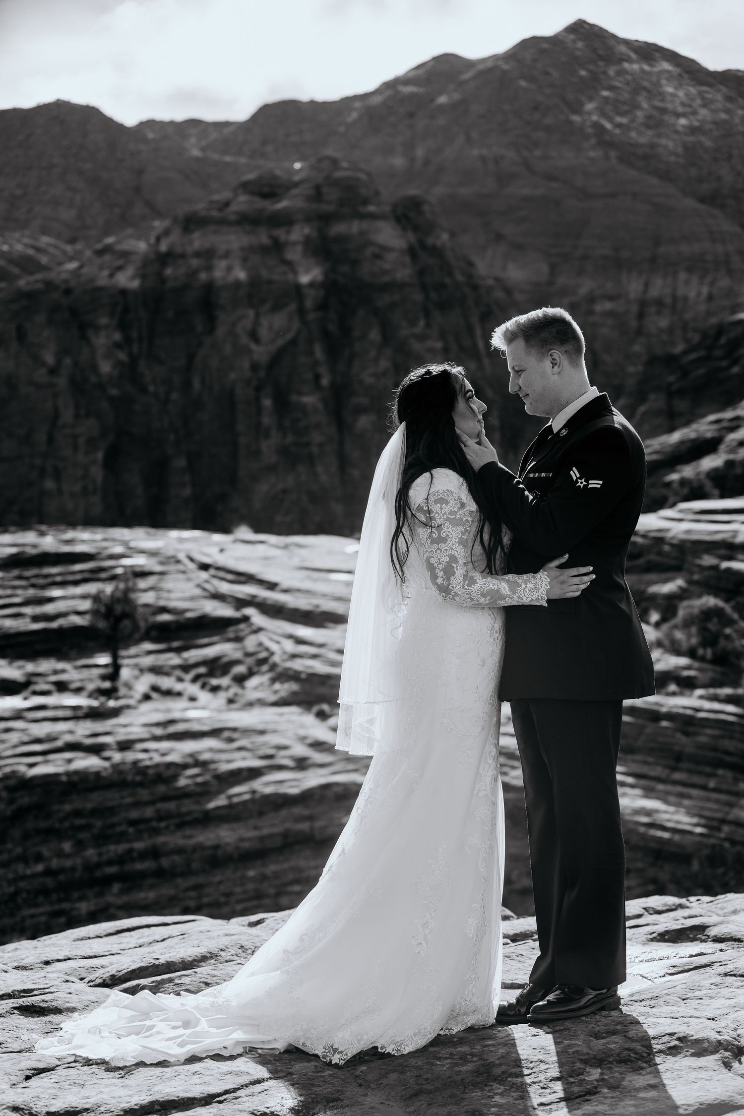 first look elopement bridals