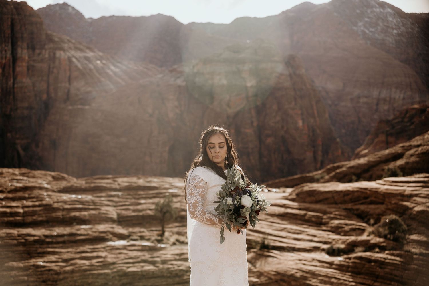 first look elopement bridals