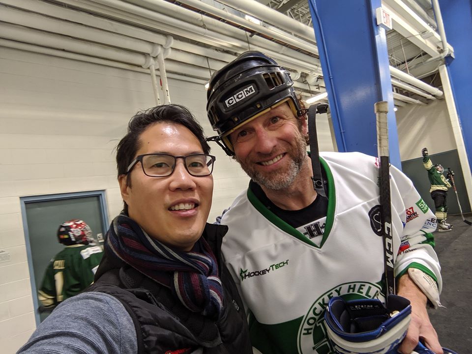 Ivan Leung with Shane Corson at a Hockey Helps the Homeless Tournament
