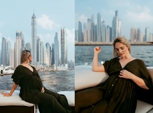 maternity photos on boat dubai marina tour