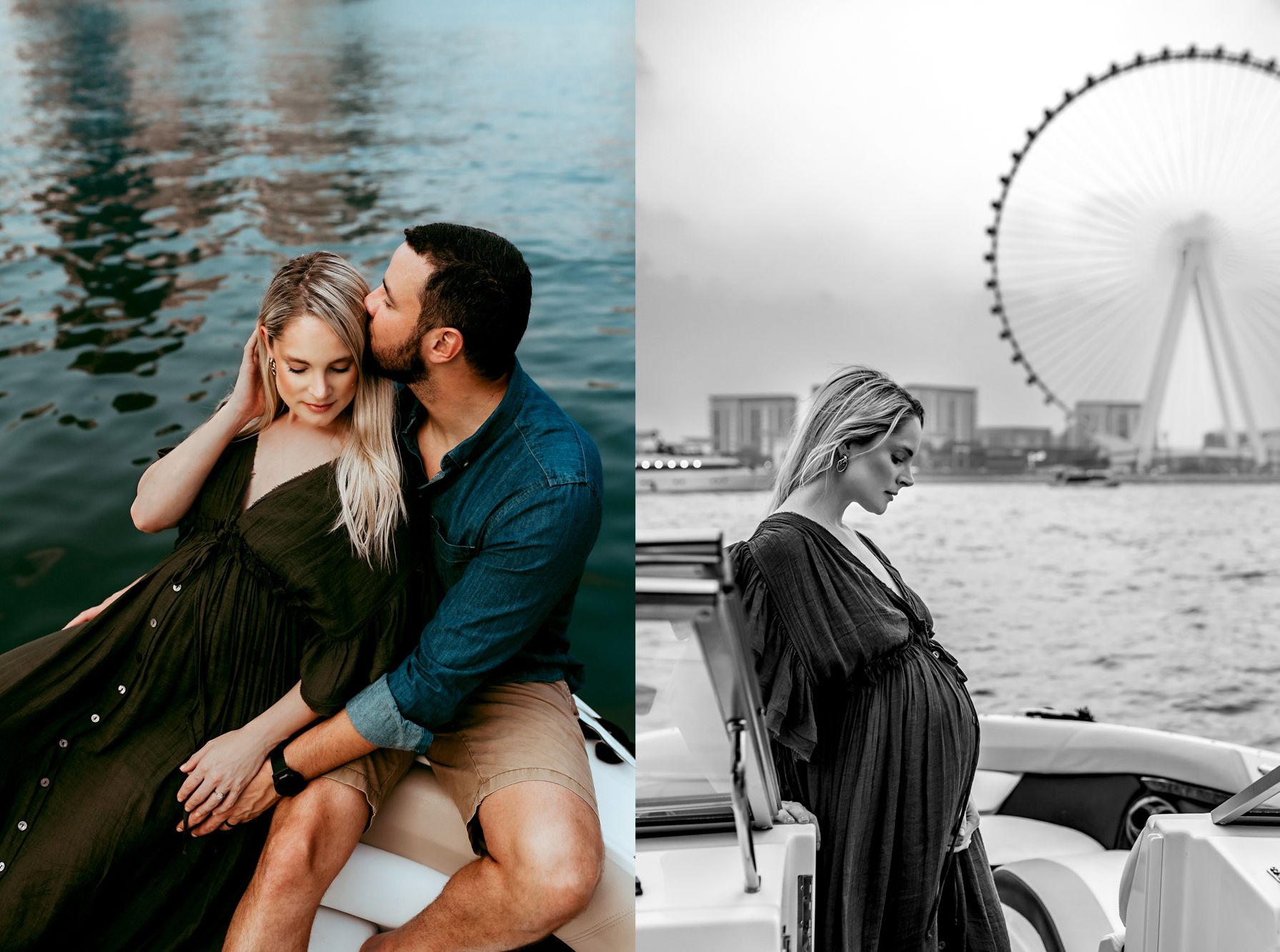 dubai harbour private boat tour couple photoshoot
