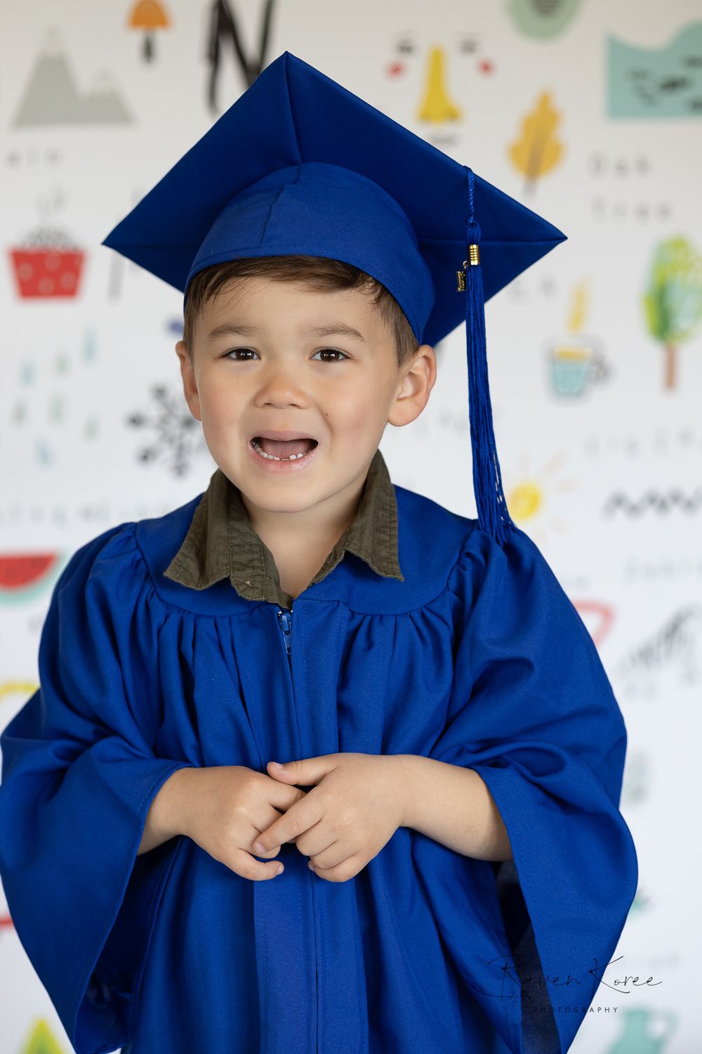 Boy child individual session preschool graduation at Early Childhood Learning Center at Johnson University Knoxville