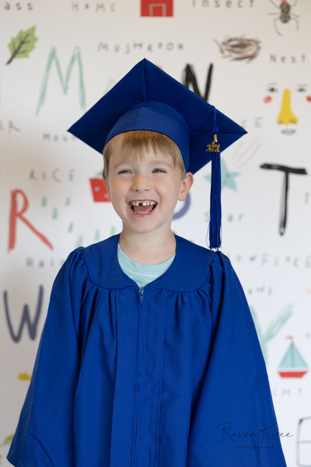 Boy child individual session preschool graduation at Early Childhood Learning Center at Johnson University Knoxville