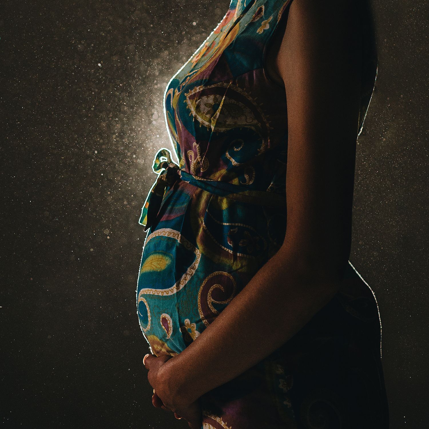 Pregnant woman in studio