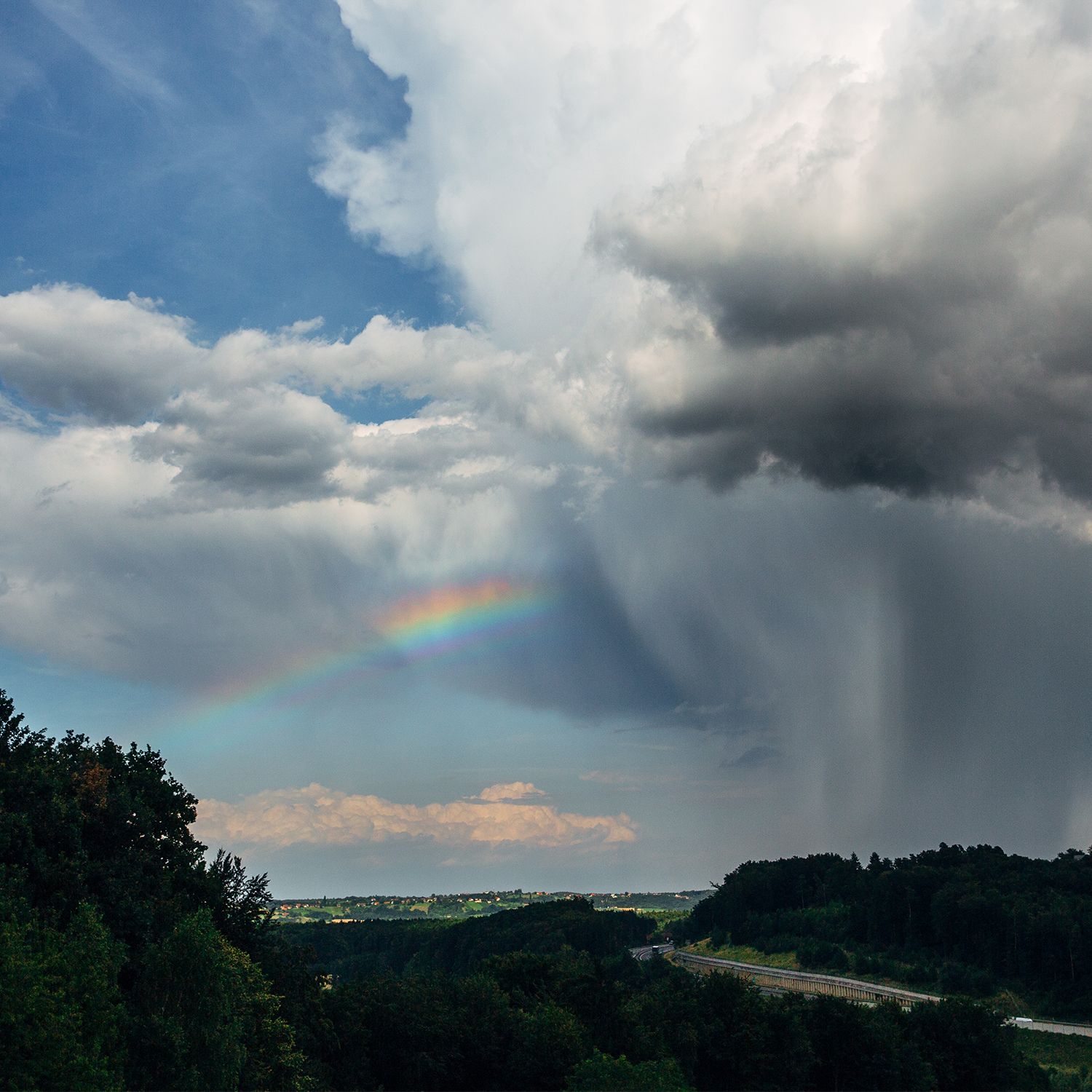 The rainbow above the highway