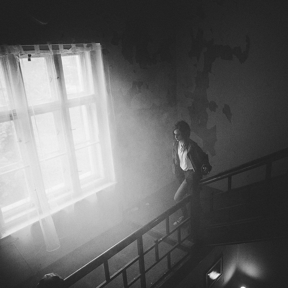 Girl in an old house