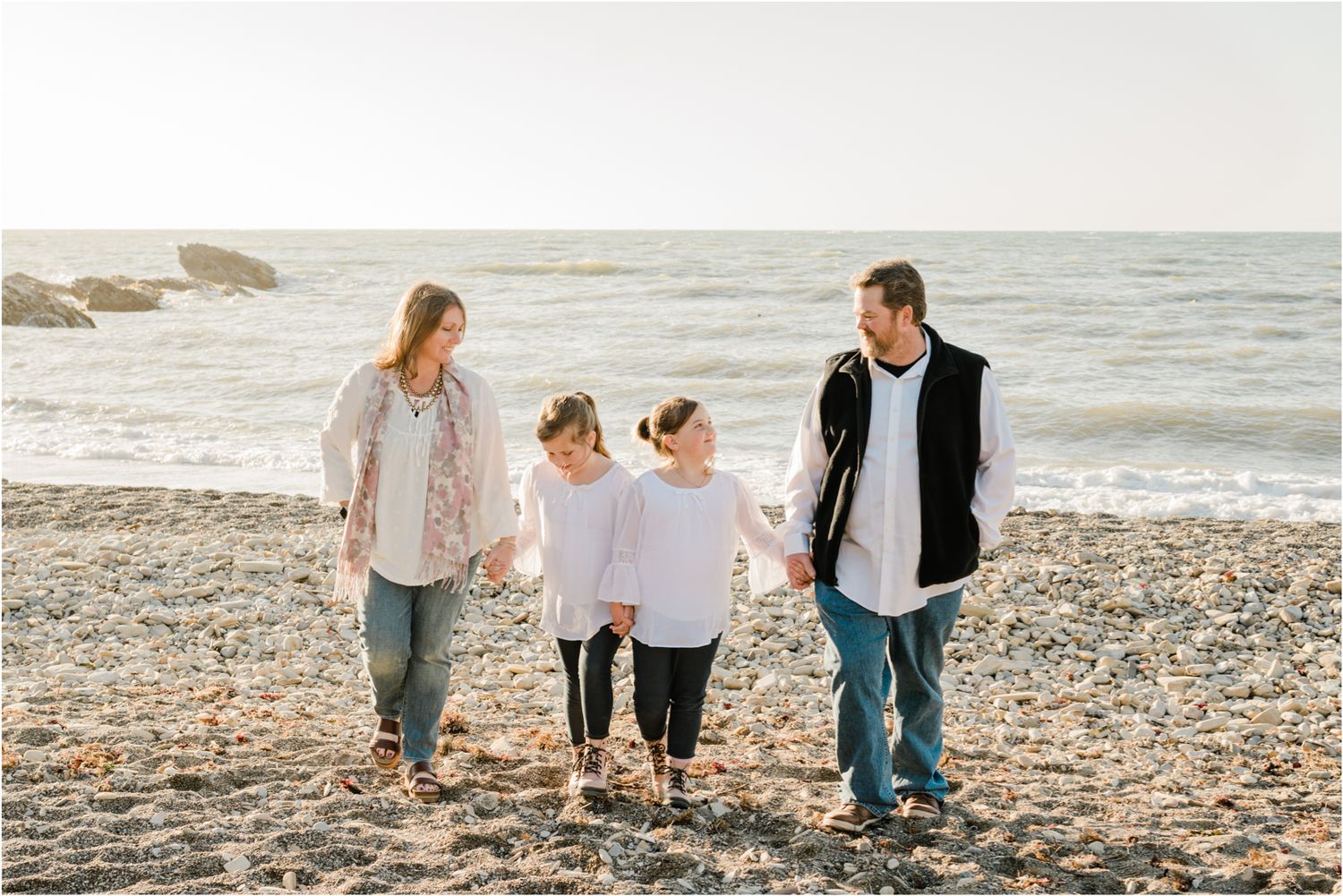 individual family photos during extended family session, daughters with parents