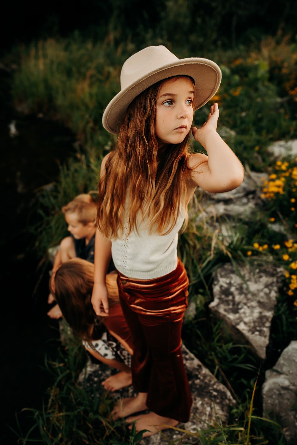 Outdoor sunset family session in Columbia Missouri