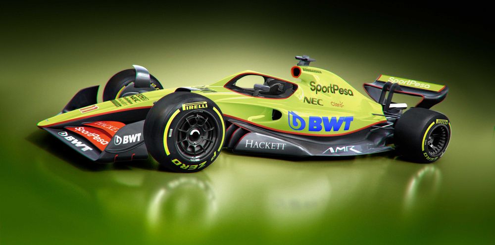 Aston Martin F1 car livery illustration rendering CGI post production for Top Gear magazine