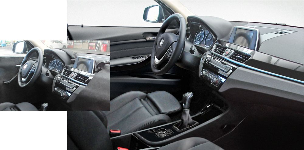 BMW 7 series interior camouflage removal illustration CGI post production