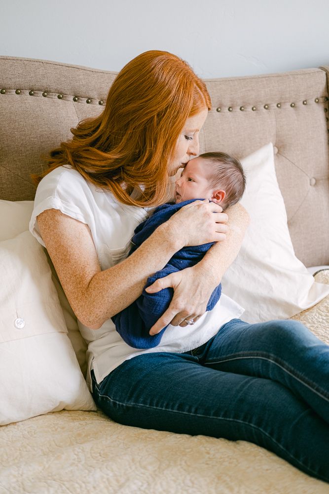 Newborn photos at home in Layton Utah with Michelle Deppe Photography.