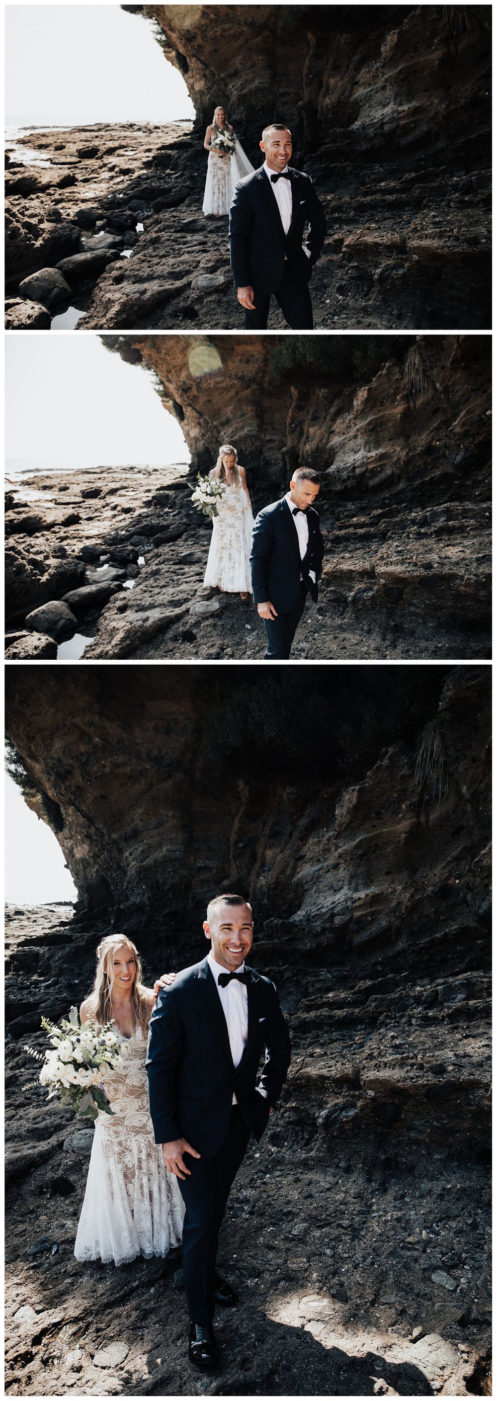 bride and groom first look, elopement day first look, first look between bride and groom