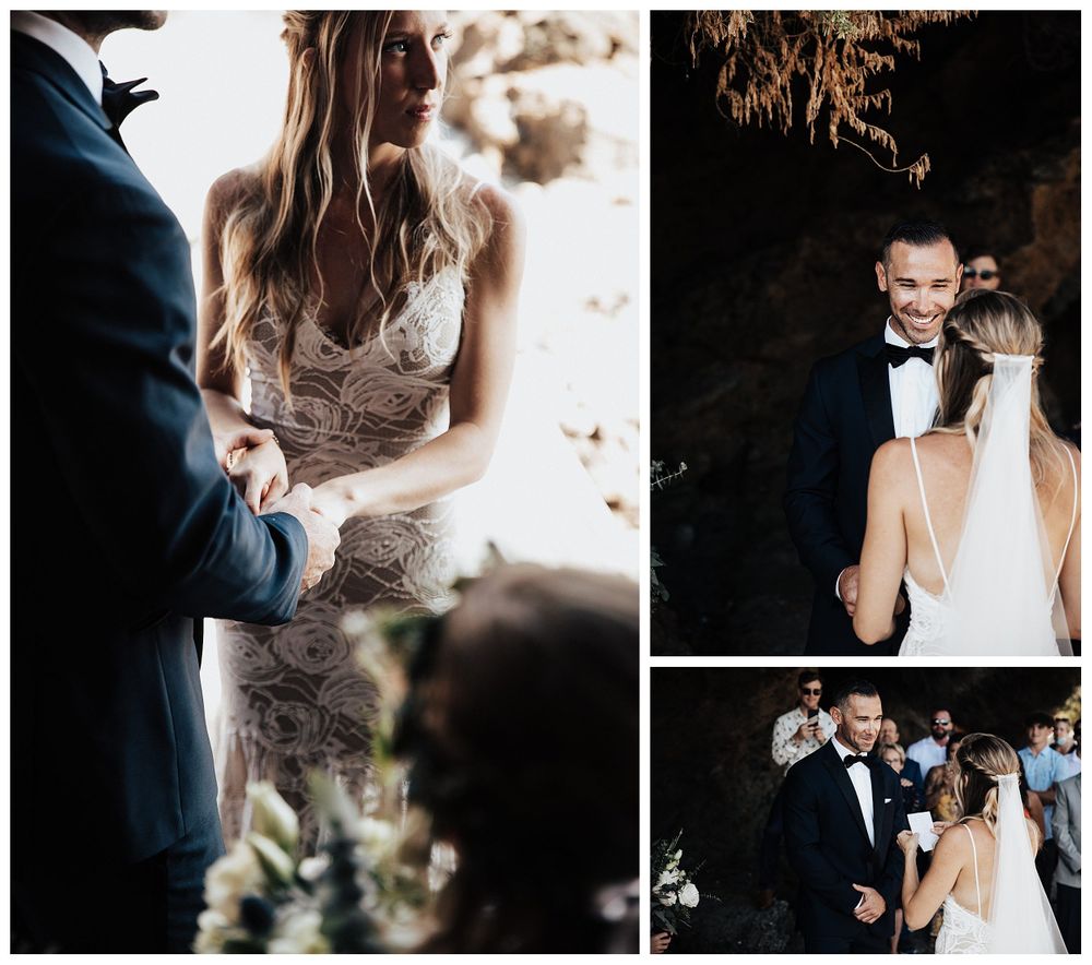 bride and groom getting married, beach elopement ceremony, beach wedding ceremony