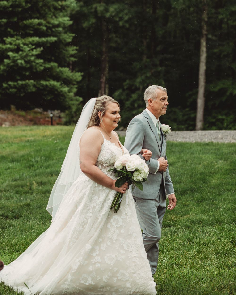 Professional wedding photo - bride with father
