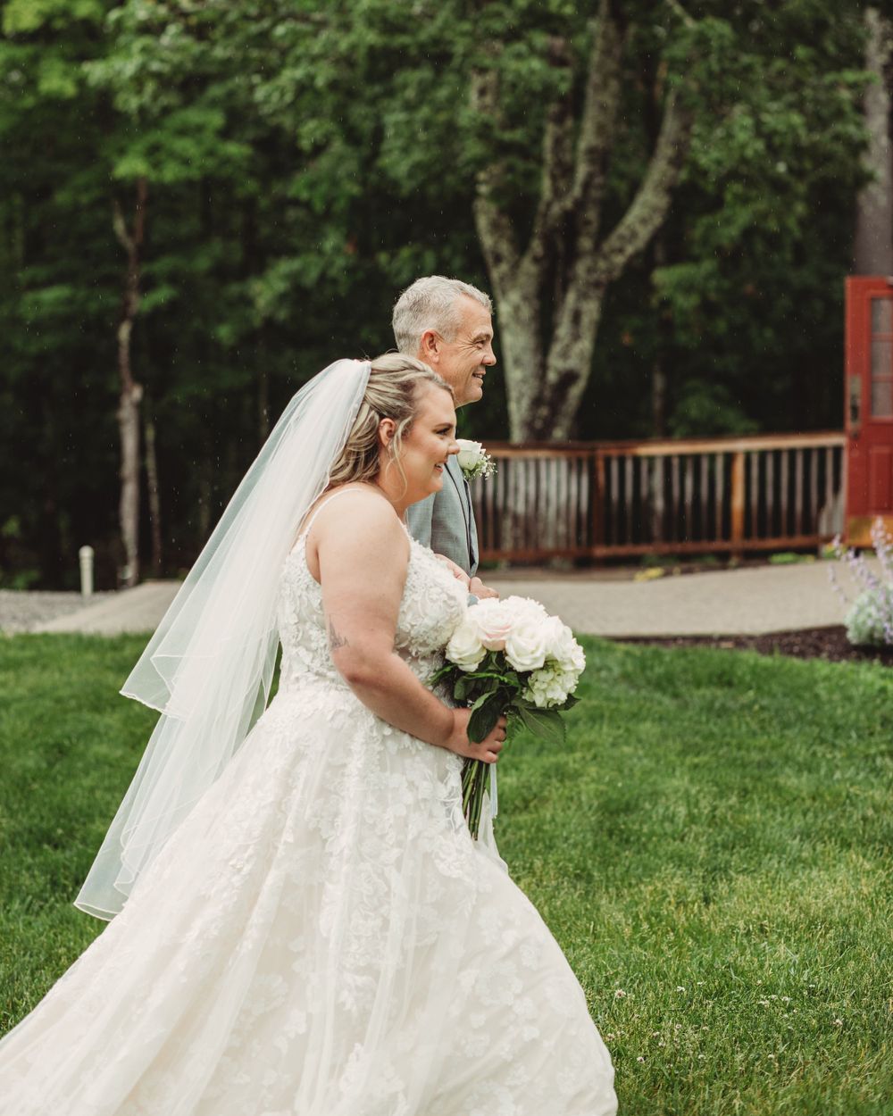 Professional wedding photo - bride with father