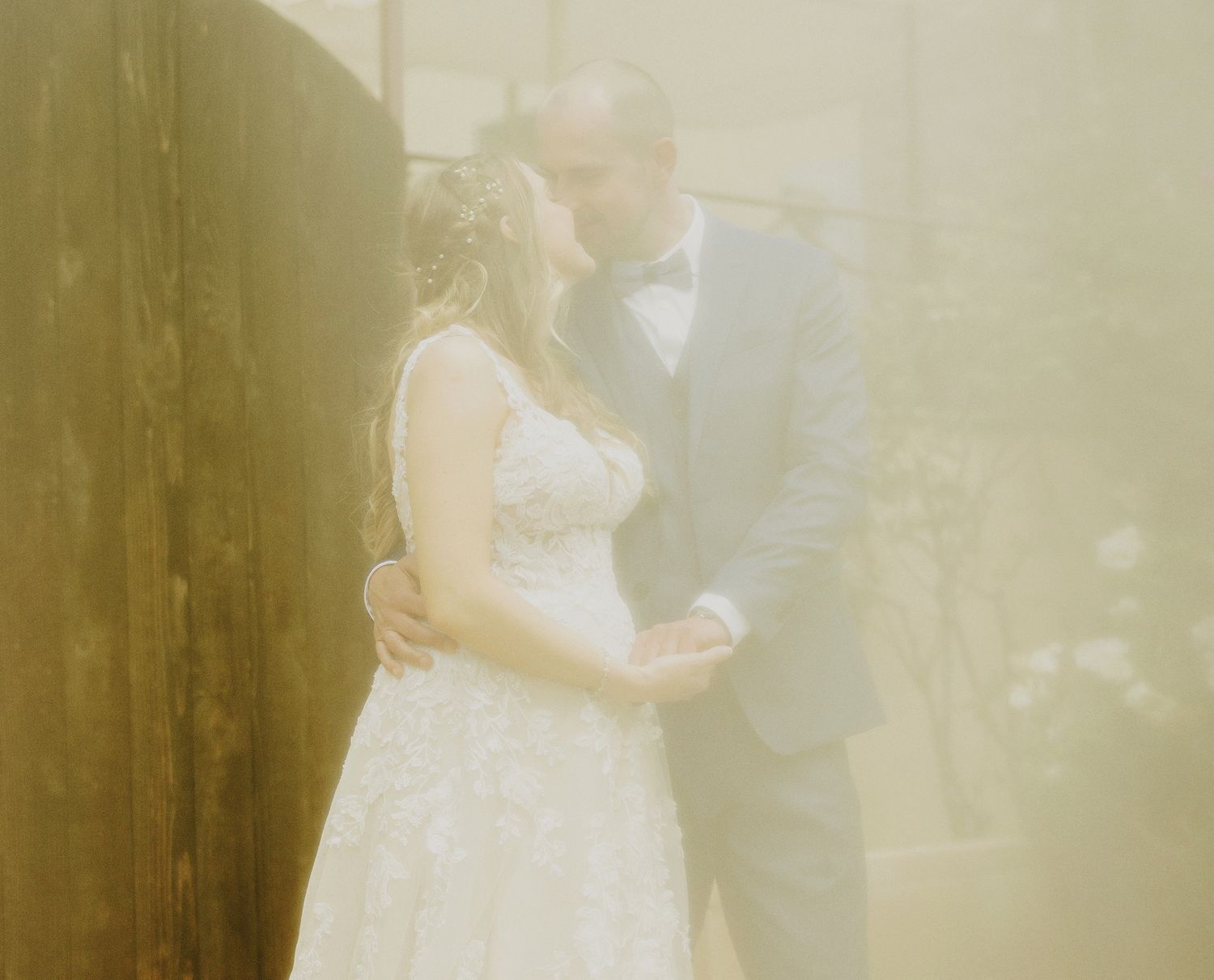 E Noelle Photography in-home wedding in Hidden Hills Los Angeles, blurry film aesthetic over detail shot