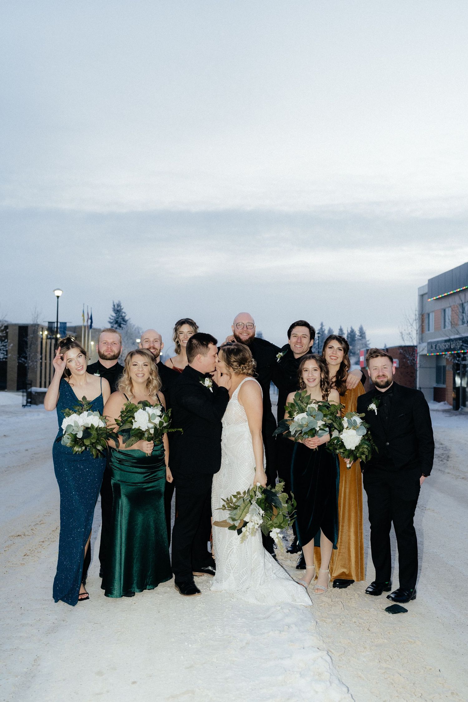 Bridal Party Photos on Main Street