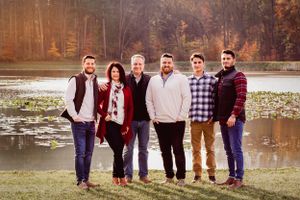 family photo four grown boys with parents