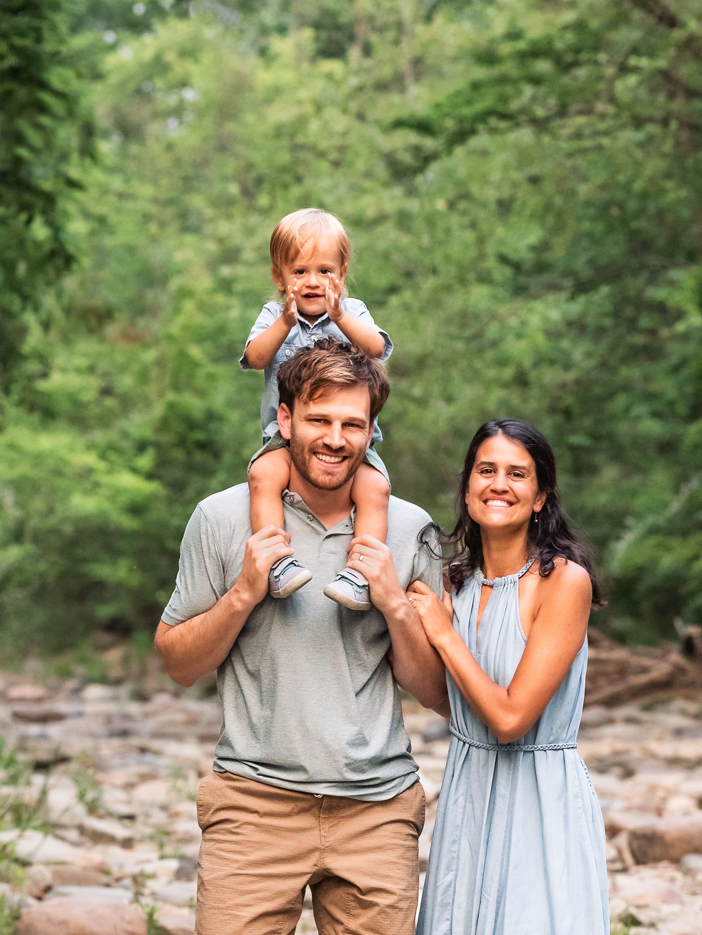 outdoor family photography boy on dads shoulders
