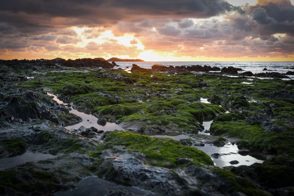 Rhosneigr sunset on the beach, Anglesey.