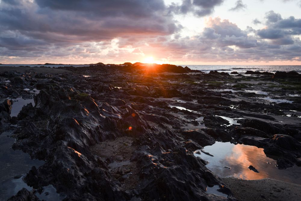 Rhosneigr sunset on the beach, Anglesey.