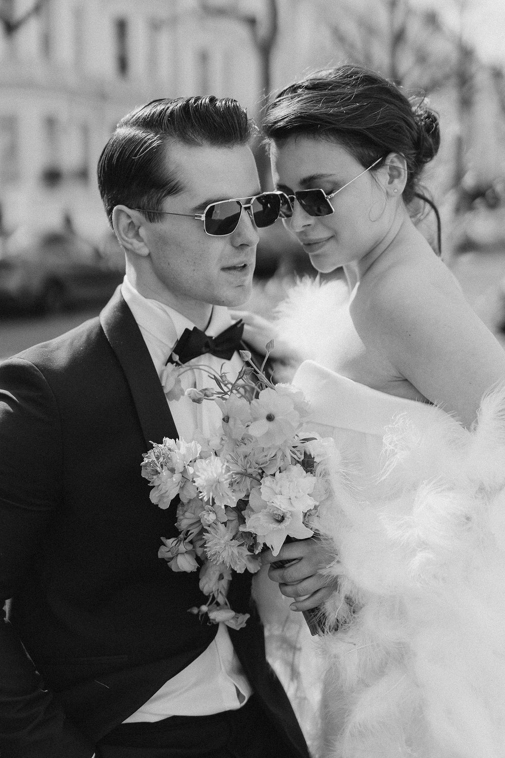 Bride and groom during their London wedding