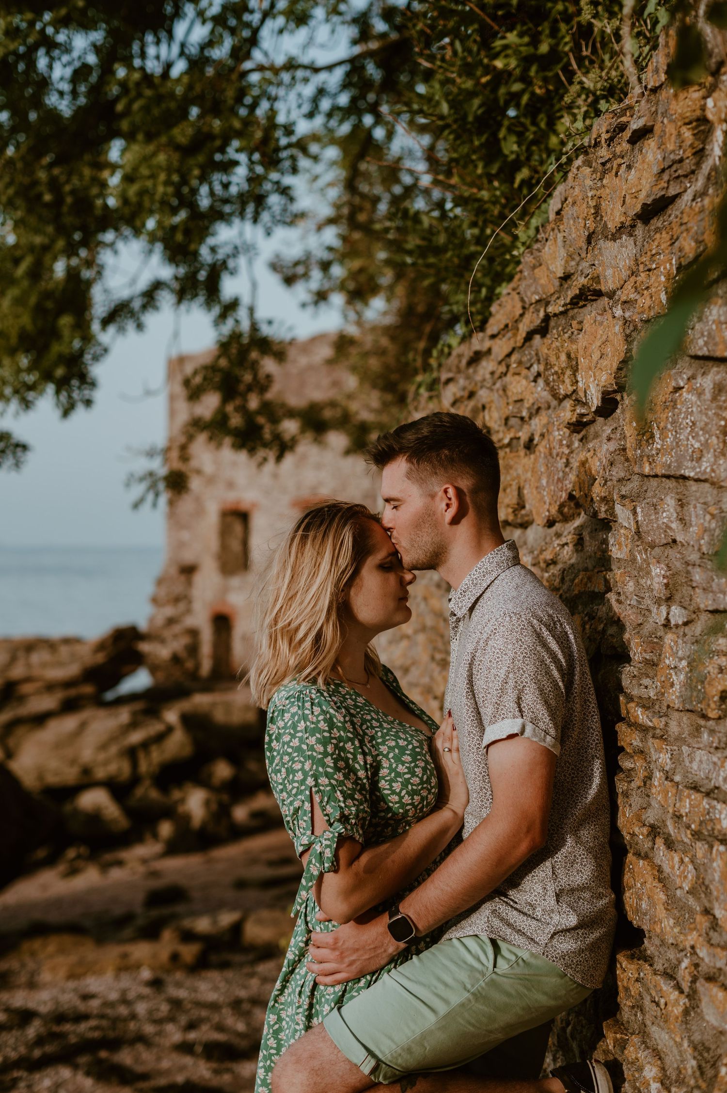 Sunset beach engagement shoot at Elberry Cove.
