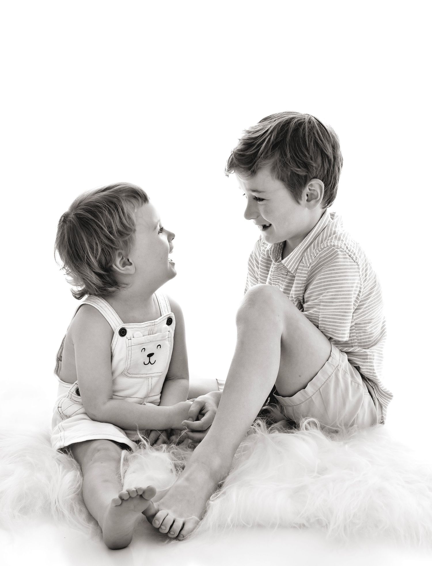 black and white sibling photography Victoria BC