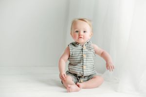 A one-year-old sitting up. Greenville, SC newborn photographer, Easley, SC Newborn photographer