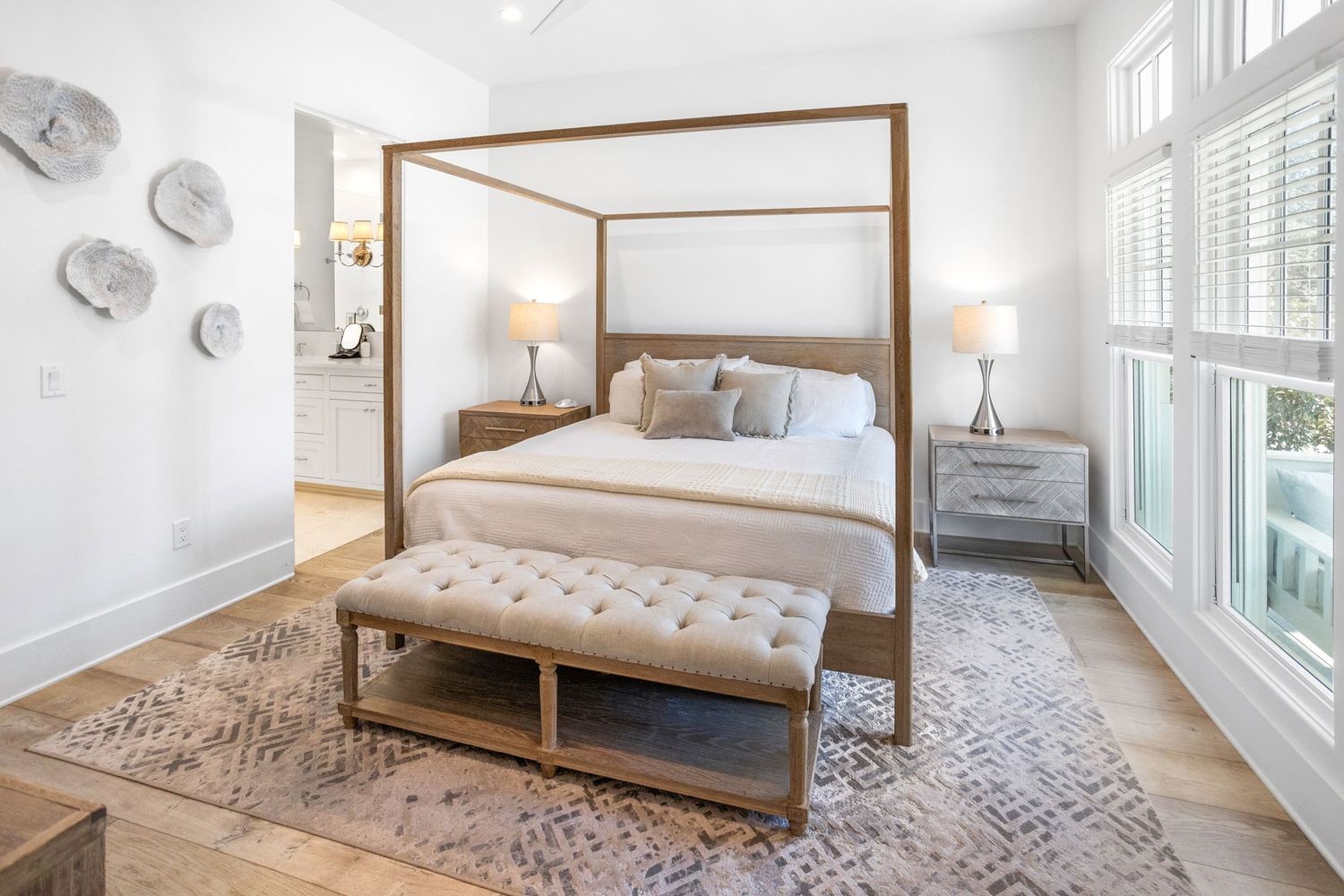 "Relax in coastal luxury: Experience the comfort of this exquisite bed in a 30A FL retreat